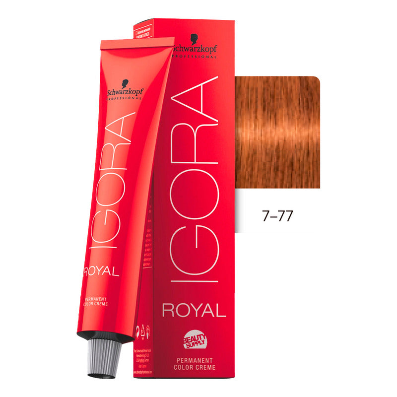 Tinta Igora Royal Schwarzkopf 7-77 7.77 Rubio Medio Cobrizo Intenso