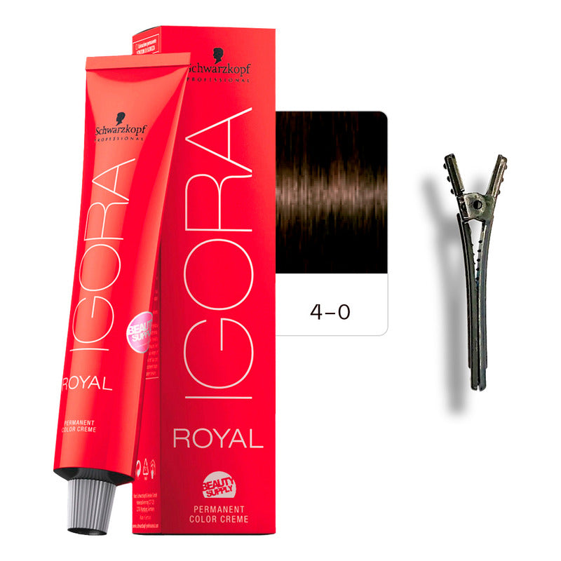 Tinta Igora Royal Schwarzkopf 60ml + Pinza Plástica 4.0