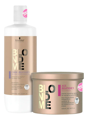 Shampoo 1lt Matizador Y Mascara 500ml Schwarzkopf Blondme
