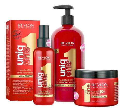Combo Revlon Uniq One, Shampoo Acondicionador Y Mascara