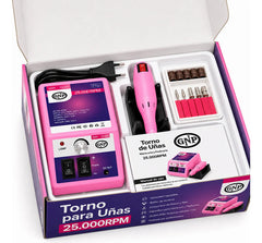 Lámpara Uv Para Uñas Gnp 180w Digital + Torno Gnp 25000 Rpm