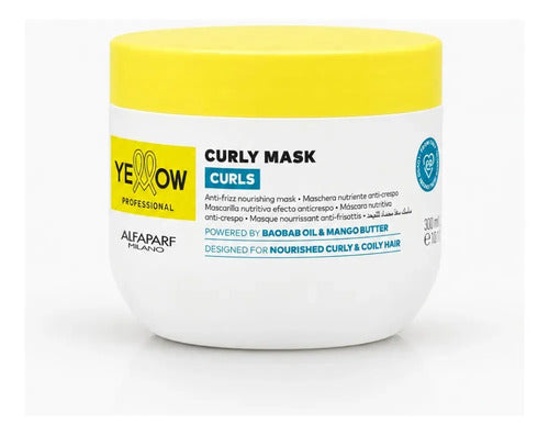 Mascara Yellow Alfaparf Curl 300ml Tratamiento Intensivo Para Rulos Definidos
