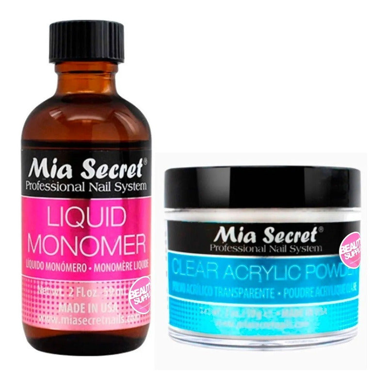 Mia Secret Liquido 59ml Y Polvo Acrilico Uñas 59gr. Nice