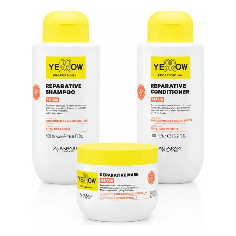Kit Completo Reparador Alfaparf Yellow Para Cabellos Dañados