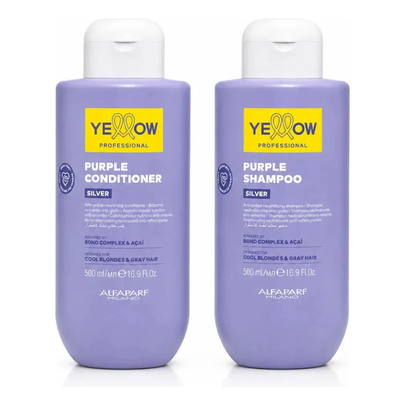 Duo Silver Alfaparf Yellow Con Shampoo Y Acondicionador