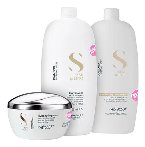 Combo Shampoo Acondicionador Y Mascara Alfaparf Diamond