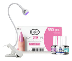 Soft Gel Tips Gnp Con Lampara, Pegamento, Bond Y Nail Prep