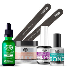 Kit De Uñas Acrílicas Gnp Polvo 30gr Limas, Nail Prep, Bond