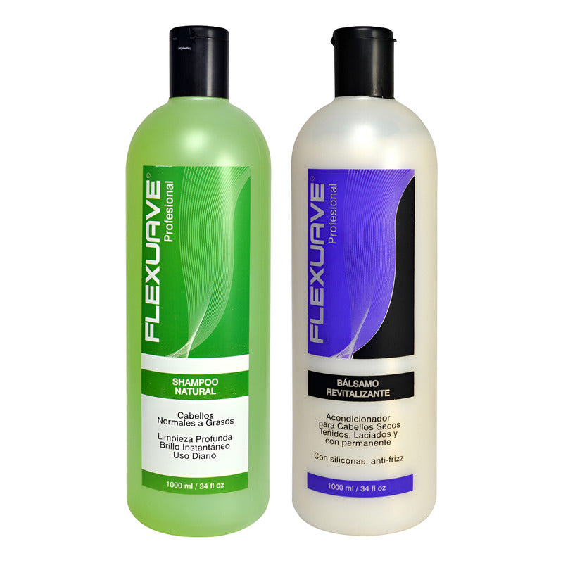 Shampoo Flexuave Natural Y Bálsamo Revitalizante