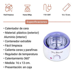 Calentador Electrico Para Cera Violeta 100w 500cc