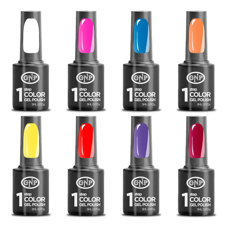 8 Esmaltes Semipermanentes Gel Uv/led Gnp De 1 Paso