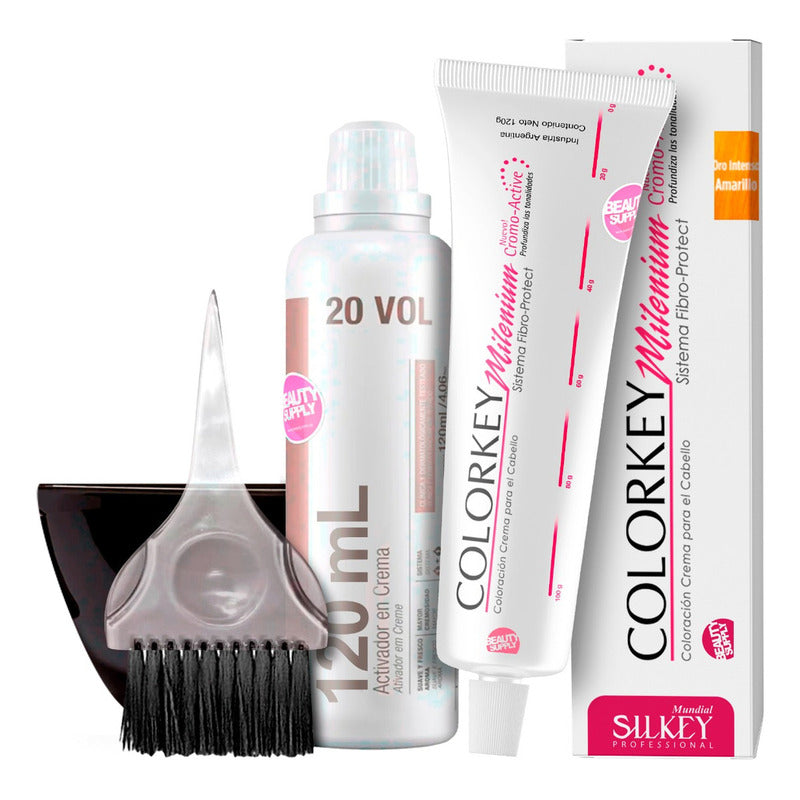 Tinta Silkey Colorkey 120g Con Oxidante, Pincel Y Bowls