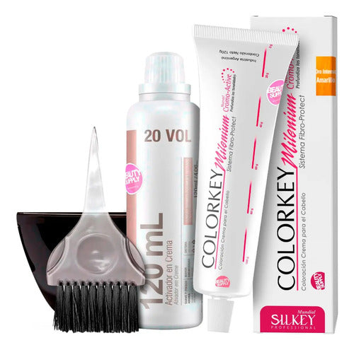 Tinta Silkey Colorkey 120g Con Oxidante, Pincel Y Bowls