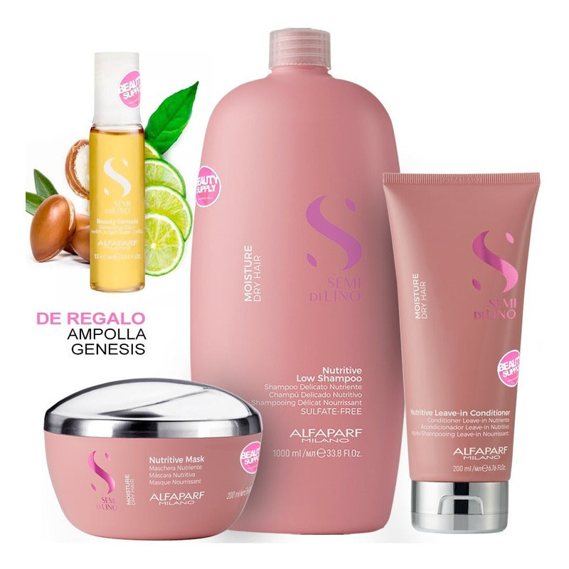 Pack Alfaparf Hidratante Con Shampoo, Acondicionador Y Mask