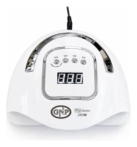 Lámpara Led Uv Gnp 280w Profesional Para Uñas Con Sensor Automático, Pantalla Digital, 66 Leds, Temporizador, Para Esmalte Semipermanente, Gel Y Polygel Blanco