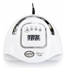 Lámpara Led Uv Gnp 280w Profesional Para Uñas Con Sensor Automático, Pantalla Digital, 66 Leds, Temporizador, Para Esmalte Semipermanente, Gel Y Polygel Blanco
