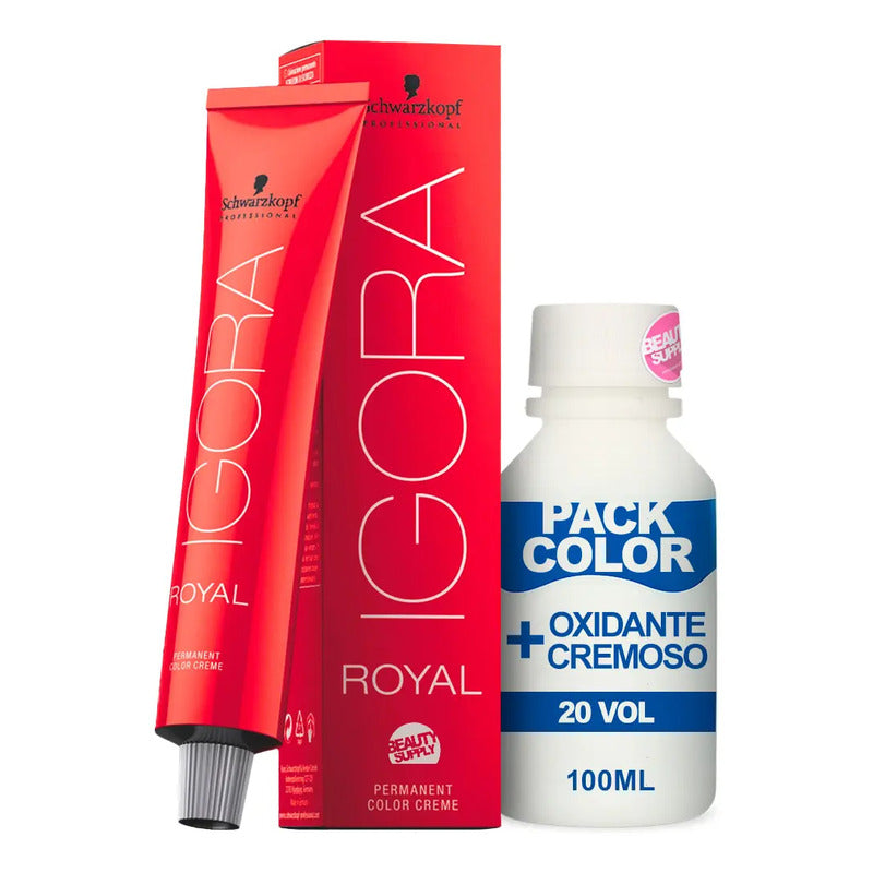 Tinta Igora Royal Tono A Elección + Oxidante 20vol 100ml 4-68