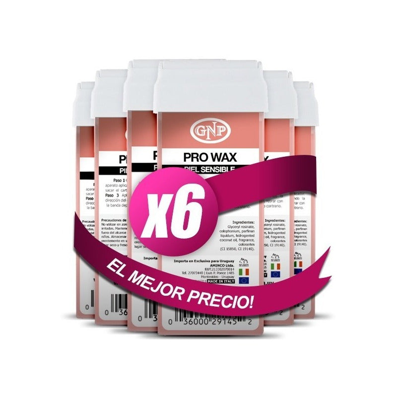 6x Cera Depilatoria Rollon Rosa Gnp Depilación Sensible Nice