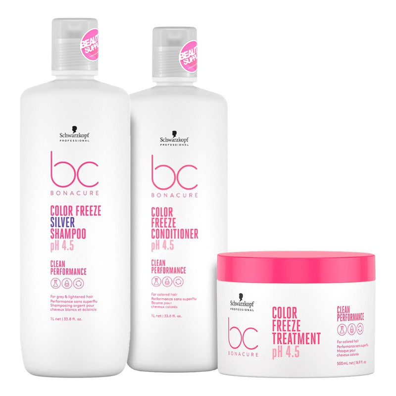 Schwarzkopf Shampoo Silver, Acondicionador Y Mascara Freeze