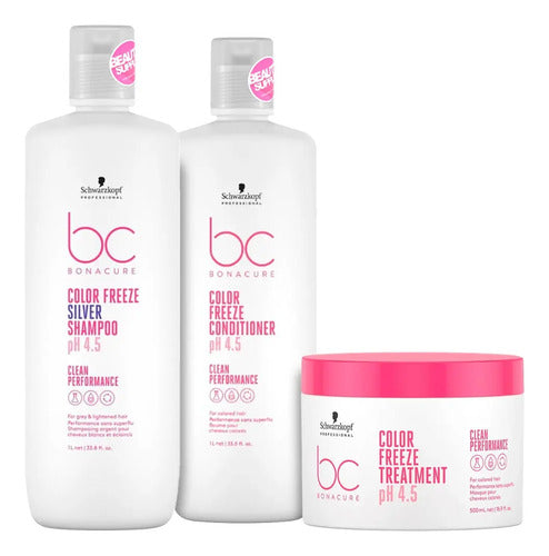 Schwarzkopf Shampoo Silver, Acondicionador Y Mascara Freeze