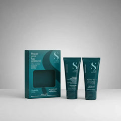Kit Alfaparf Reparador Reconstructor Semi Di Lino Reconstruction Reparative Con Shampoo 60ml + Máscara 60ml. Ideal Para Cabello Dañado. Travel Size