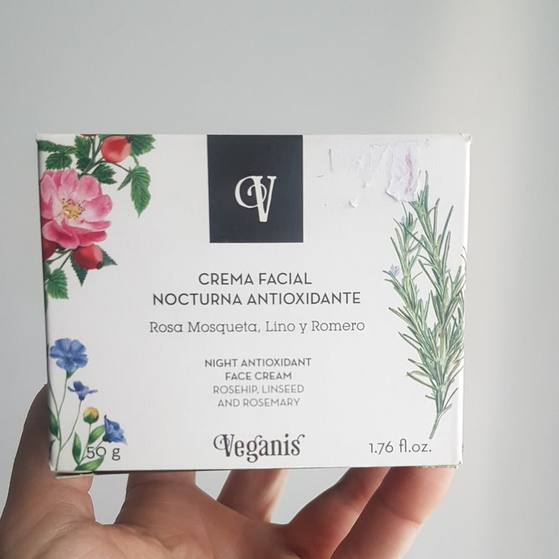 Crema Facial Veganis Nocturna 50g Antioxidante Rosa Mosqueta