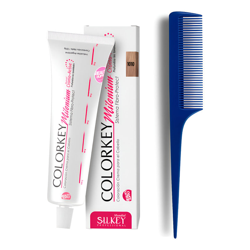 Kit Tinta Silkey Colorkey Milenium 120g + Peine De Cola 1010