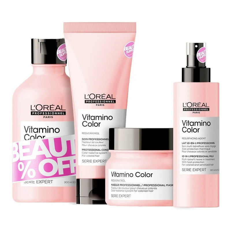 Pack Color De Shampoo Loreal, Acondicionador Y Mascara