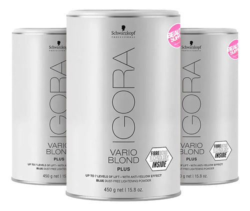 X3 Schwarzkopf Igora Vario Blond Polvo Decolorante 450g Decolorante