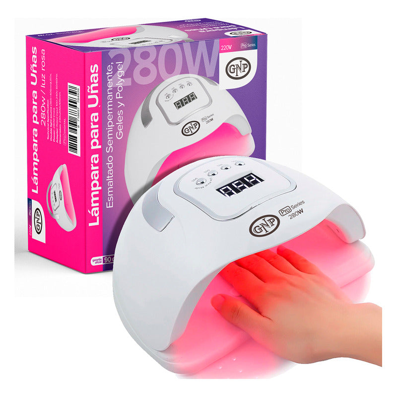 Lampara Gnp Profesional 280w Luz Rosa Con Skcare, Sensor, Digital. Cabina Para Uñas