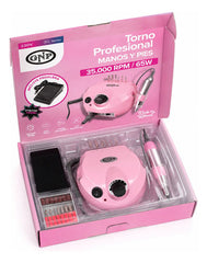 Lámpara Uv Para Uñas Gnp 180w + Torno Gnp 35000 Rpm C/pedal Blanco