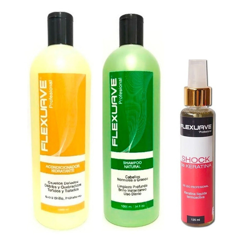 Shampoo Flexuave, Shock De Keratina Y Acond. Hidratante