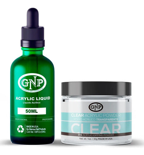 Polvo Acrilico Gnp 30gr Y Monomero Uñas 50ml