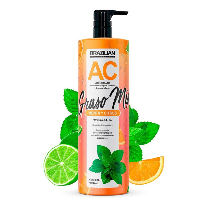 Acondicionador Brazilian Menta Y Citrus 1lt. Grasos Y Mixtos