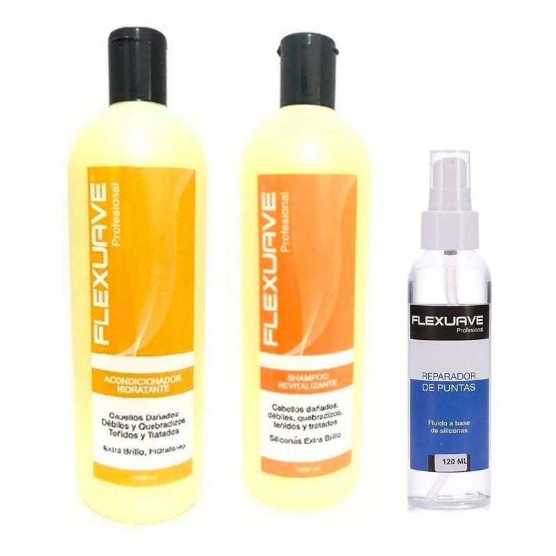 Shampoo Flexuave, Reparador De Puntas Y Ac. Hidratante