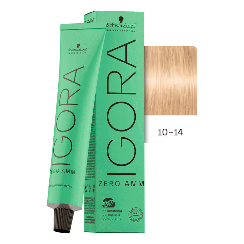 Tinta Igora Schwarzkopf Zero Amm 10-14, Sin Amoníaco