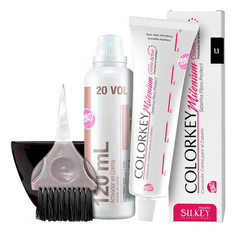 Tinta Silkey Colorkey 120g Con Oxidante, Pincel Y Bowls
