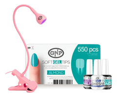 Soft Gel Tips Gnp Con Lampara, Pegamento, Bond Y Nail Prep