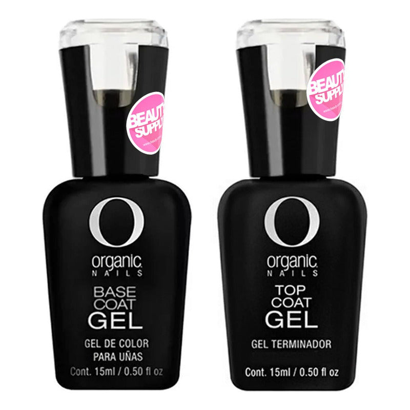 Pack Base Coat + Top Coat Semipermanente Organic Nails 15ml Clear