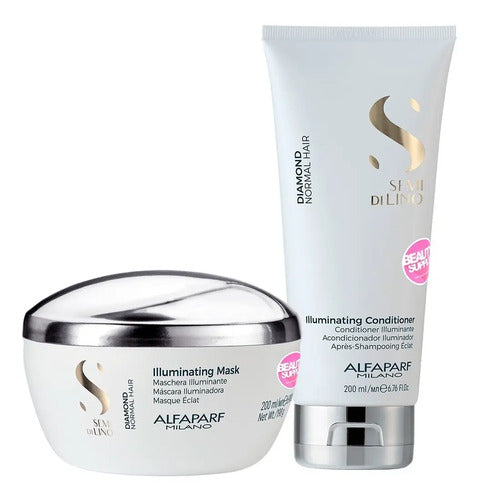 Pack De Acondicionador Y Mascara Alfaparf Diamond Semi Lino