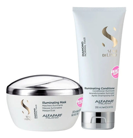 Pack De Acondicionador Y Mascara Alfaparf Diamond Semi Lino
