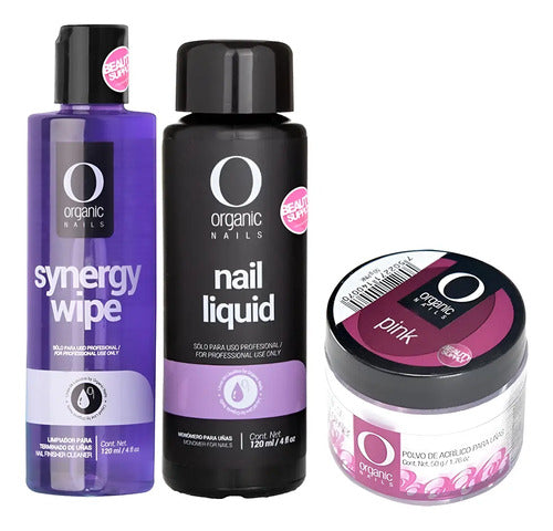 Kit Para Uñas Acrilicas Organic Nails, Con Limpiador Synergy