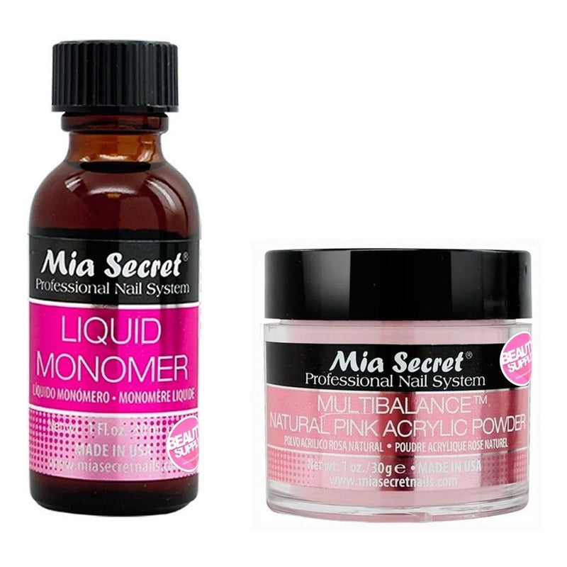 Mia Secret Liquido 30ml Y Polvo Acrilico Uñas 30gr. Nice