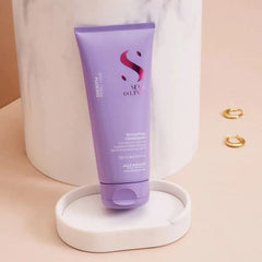 Kit Alfaparf Smooth Shampoo 250ml, Acondicionador 200ml Y Fluido 125ml Brillopara Cabellos Rebeldes