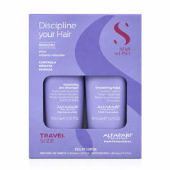 Kit Alfaparf Alisante Anti Frizz Semi Di Lino Smooth Con Shampoo 60ml + Máscara 60ml. Ideal Para Cabello Rebelde. Travel Size