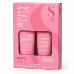 Kit Alfaparf Hidratante Nutritivo Semi Di Lino Moisture Nutritive Con Shampoo 60ml + Máscara 60ml. Ideal Para Cabello Seco. Travel Size