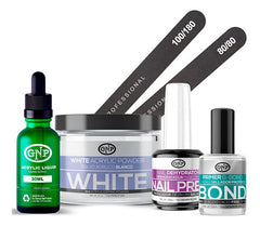 Kit De Uñas Acrílicas Gnp Polvo 100gr Limas, Nail Prep, Bond