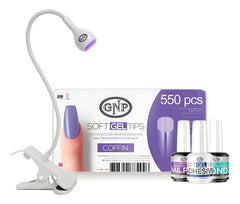 Soft Gel Tips Gnp Con Lampara, Pegamento, Bond Y Nail Prep