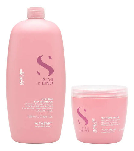 Pack Alfaparf Moisture Nutritive Xl Shampoo 1000ml Y Máscara 500ml Hidratación Y Nutrición