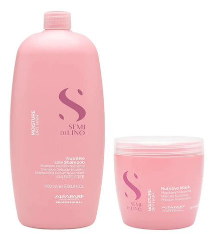 Pack Alfaparf Moisture Nutritive Xl Shampoo 1000ml Y Máscara 500ml Hidratación Y Nutrición